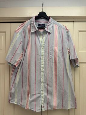 Vineyard Vines Pastel Multi-Striped Short Sleeve Button-Down Shirt